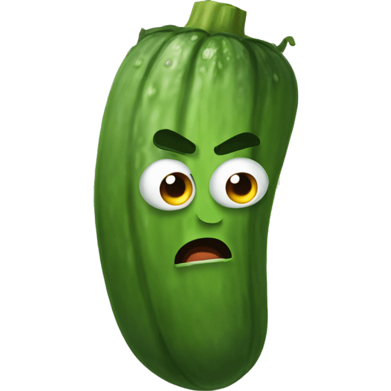 a super angry cucumber emoji