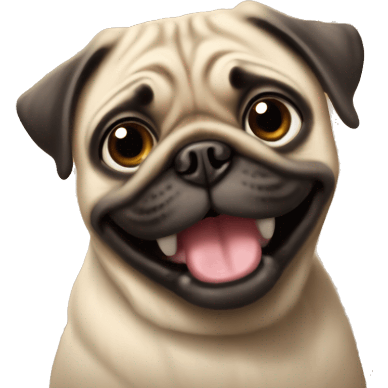 Pug with a big smile  emoji