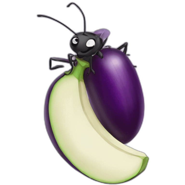 Ant eating eggplant emoji