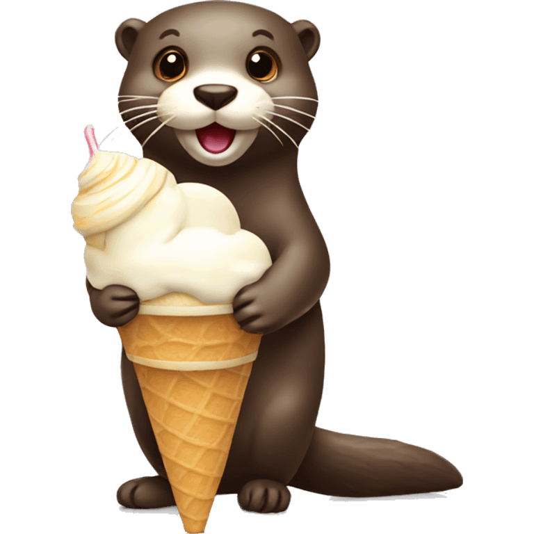 otter whit ice cream emoji