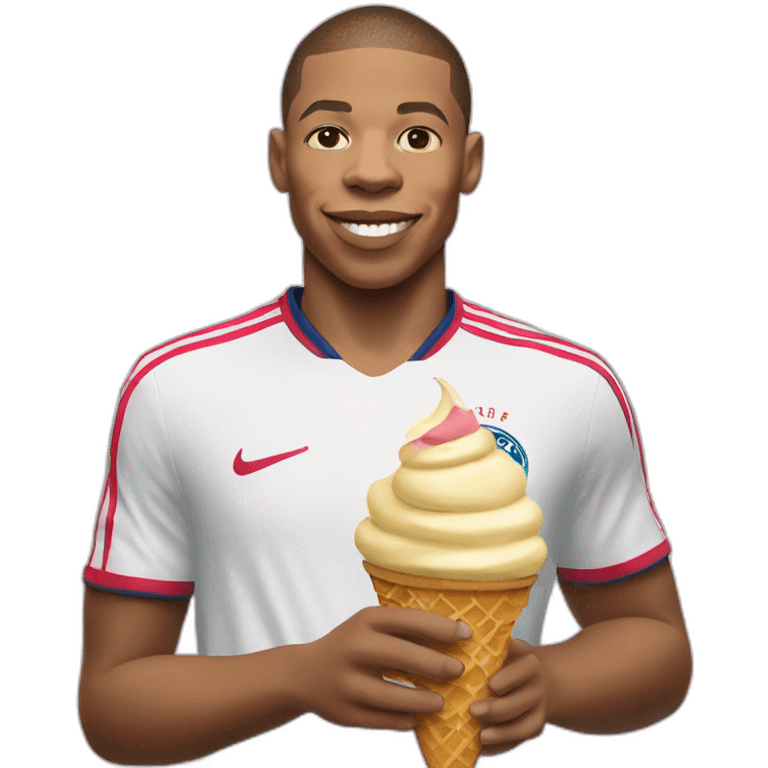 Kylian Mbappe with ice cream emoji