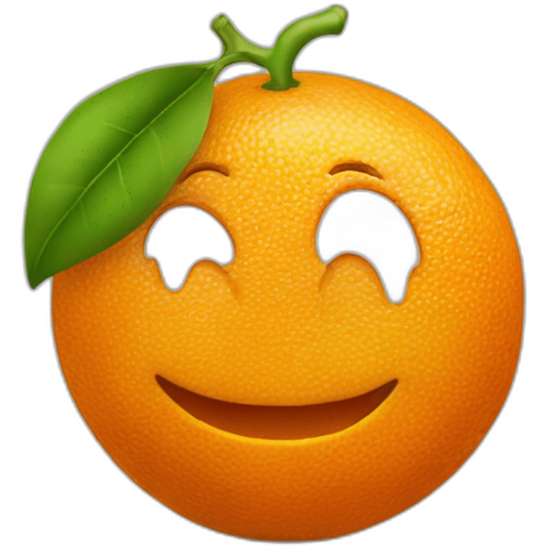 orange fruit with a smiley face emoji