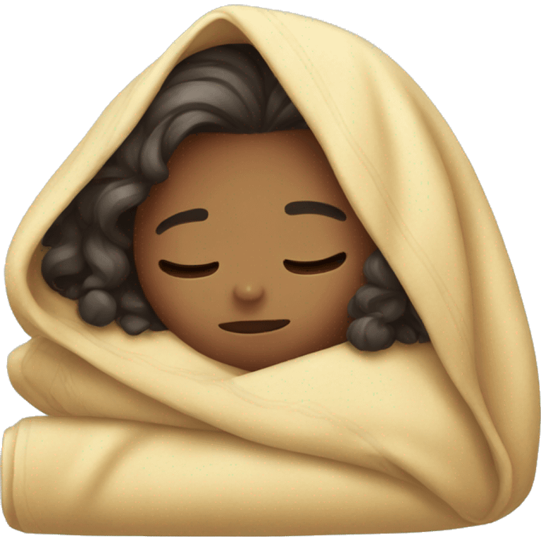 Girl sleepy under blanket  emoji