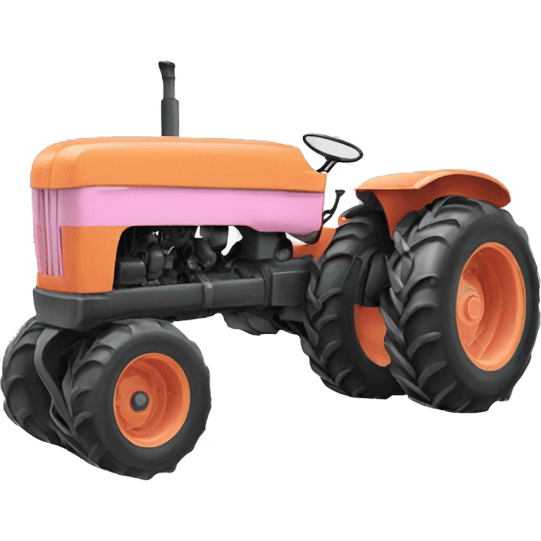 White, pink, orange farm tractor  emoji