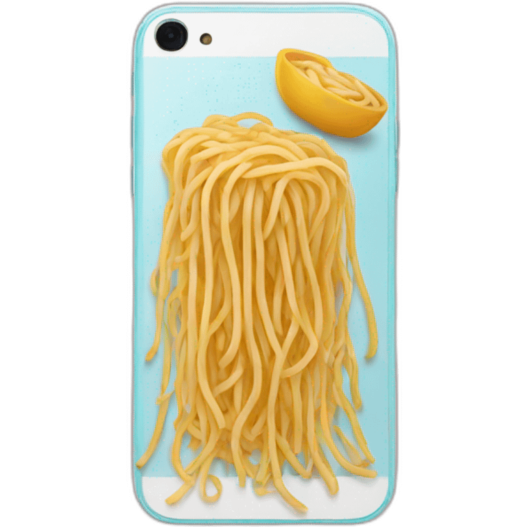 phone with spaghetti  emoji