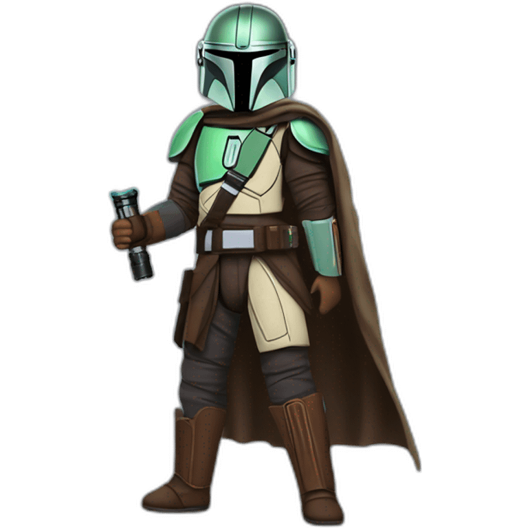 mandalorian jedi with lightsaber emoji