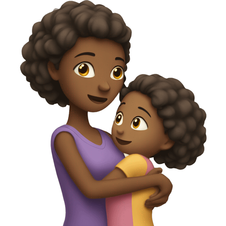 Mother hugging her daughter emoji