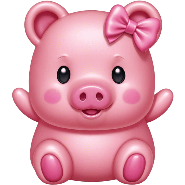 pink spam gummy bear pig with bow emoji