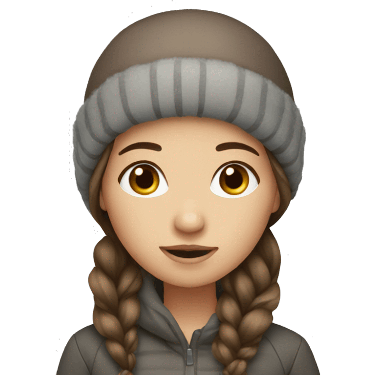 Girl long brown hair Winter  emoji