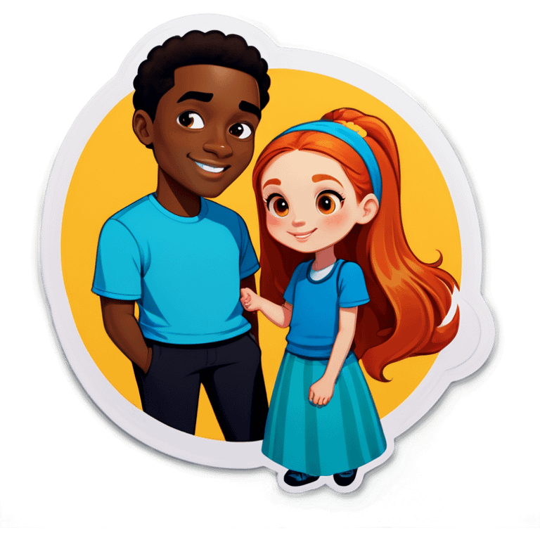 Ginger girl with a black guy emoji