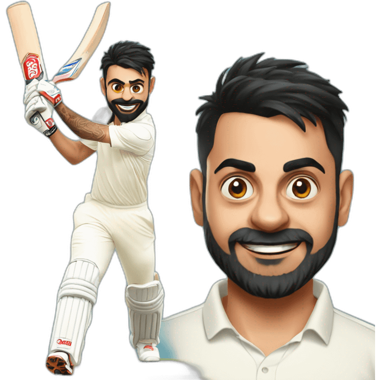 Virat Kohli playing cricket  emoji