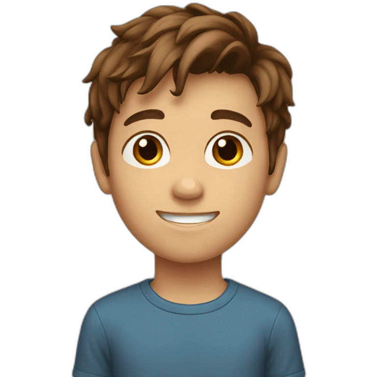 boy with square brown hair 14 yo emoji