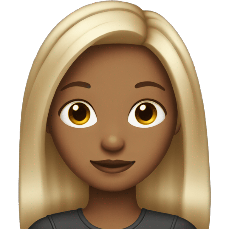 A girl with pretty highlights in hair emoji