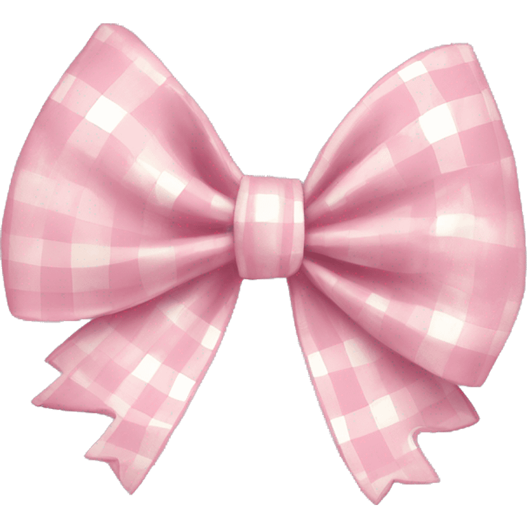 pastel pink plaid bow emoji