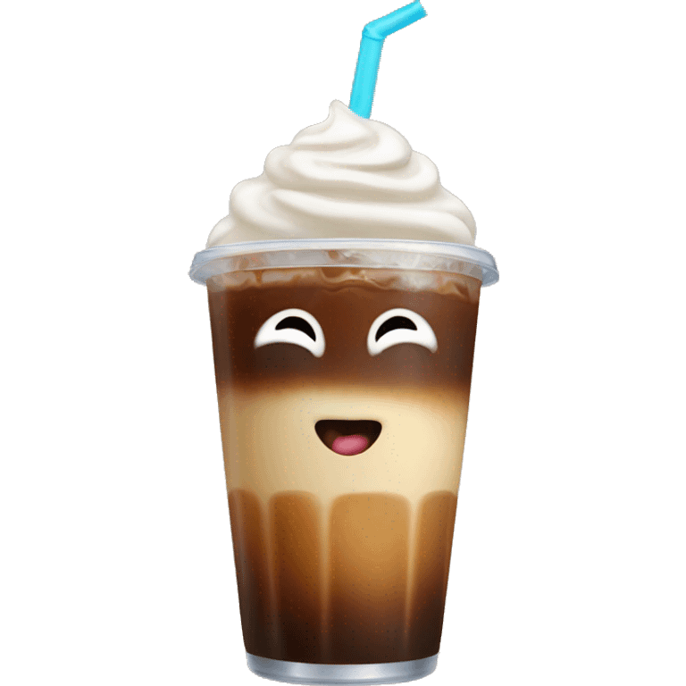 Iced coffee with milk and straw emoji