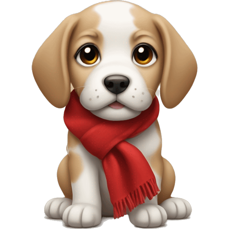 A puppy with a red scarf emoji