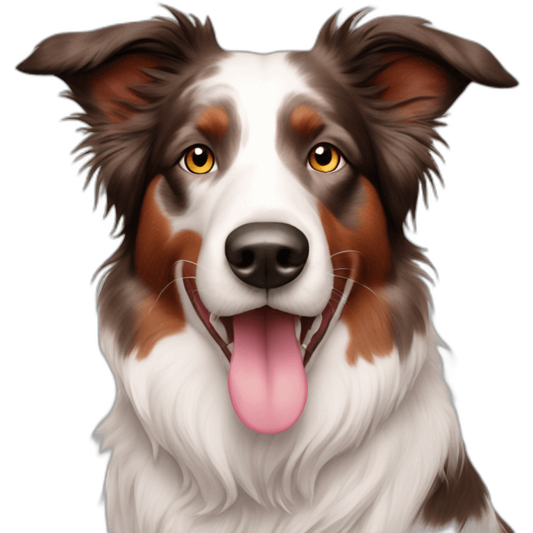 red merle white pink nose border collie emoji