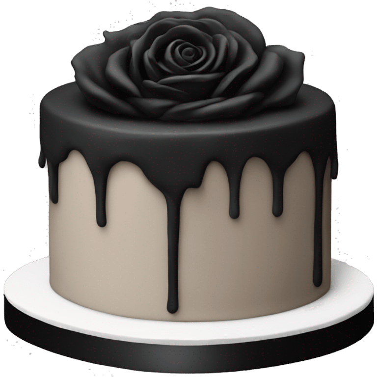 Black rose cake emoji