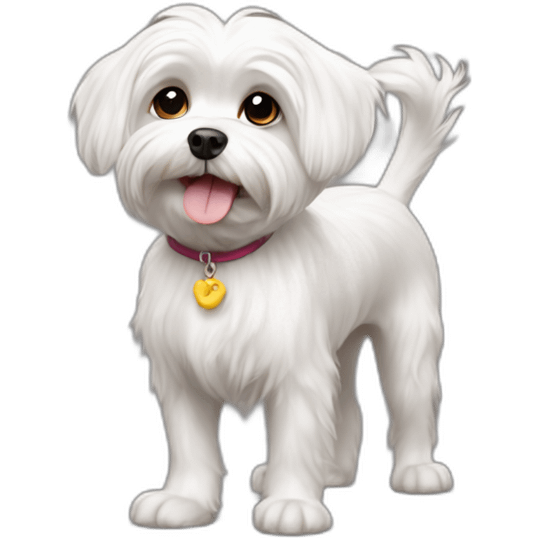 Maltese dog standing on rear paws emoji