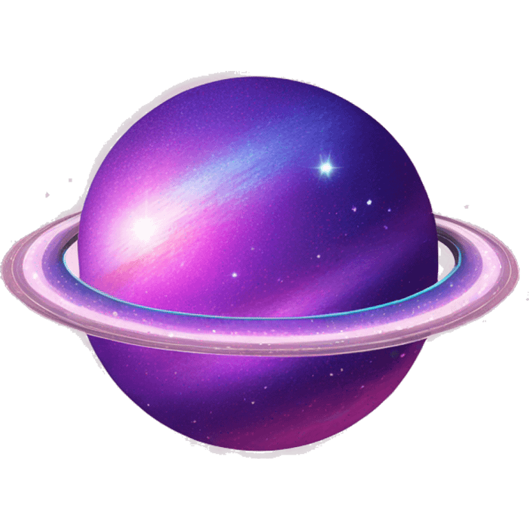 sparkly glittery blue purple and pink glitter planet with white saturn ring emoji