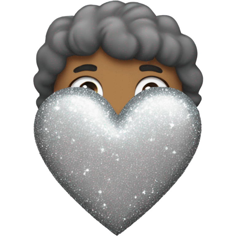 Silver glittery heart emoji