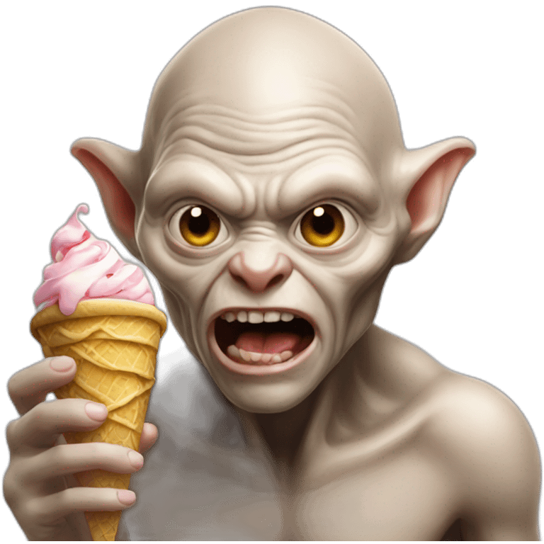 Golum eating ice cream emoji