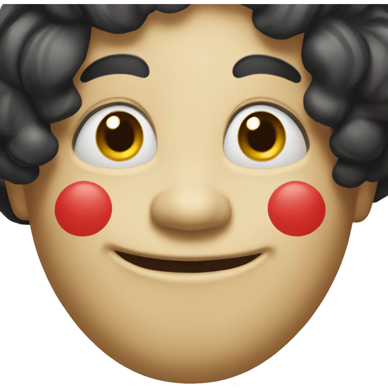 Clown withe a black hair middle part emoji