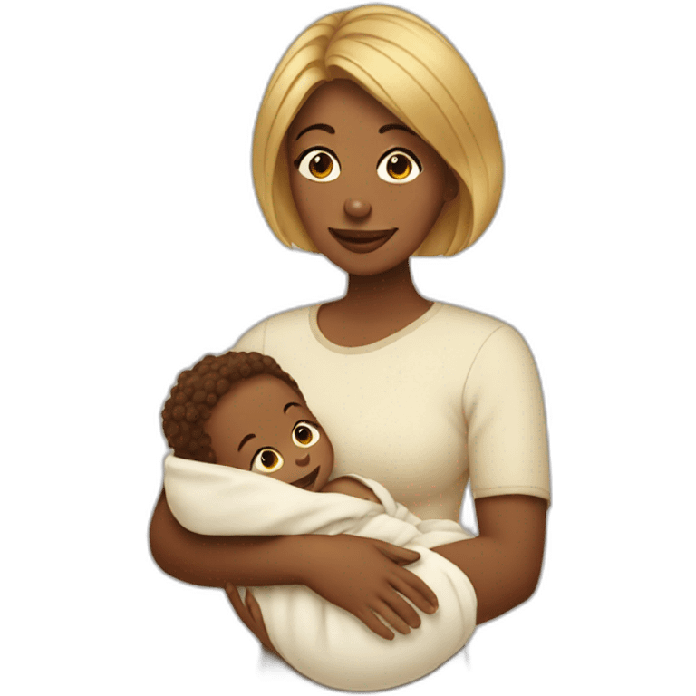 Woman holding baby boy emoji