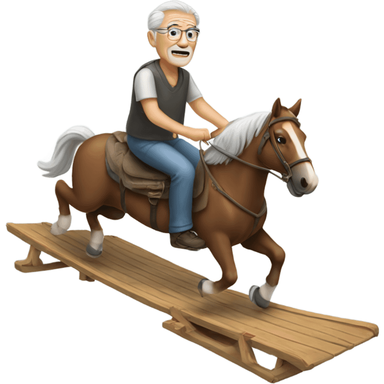 Old man riding on a ramp emoji