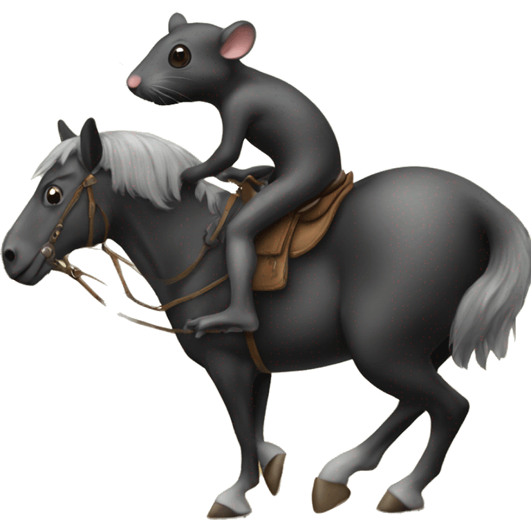 Black rat on a horse emoji