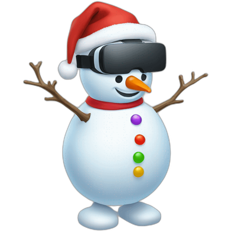 full body christmas-snowman in vr headset emoji