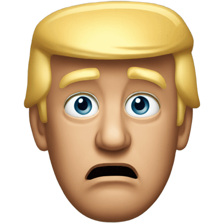 Realistic Donald Trump sad and shocked emoji