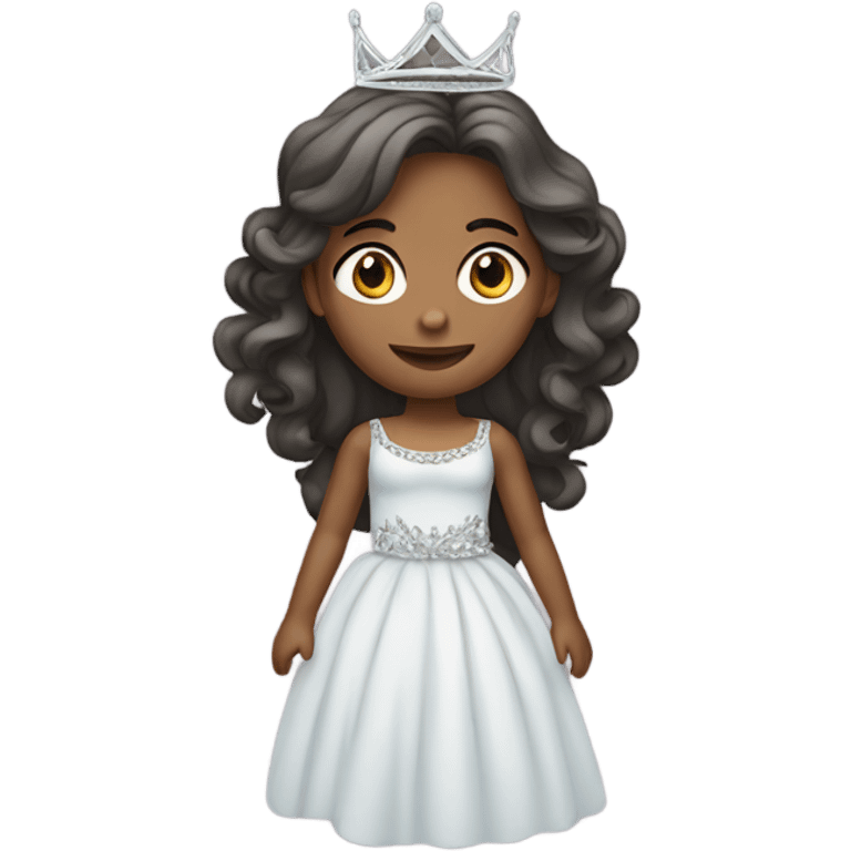 girl in dress with tiara long hair  emoji