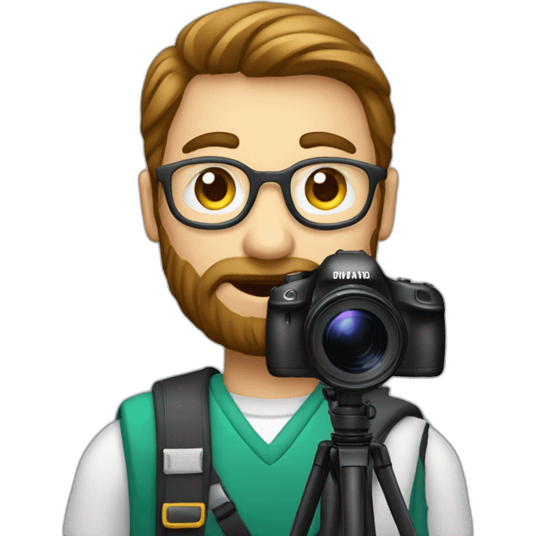 photographer with long super telezoom lens emoji