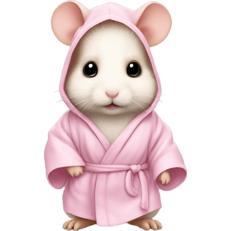 baby hamster in light pink robe full body emoji