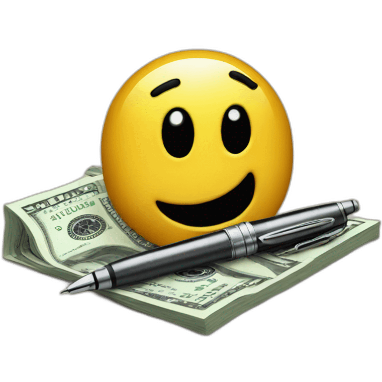 pen drawing a dollar emoji