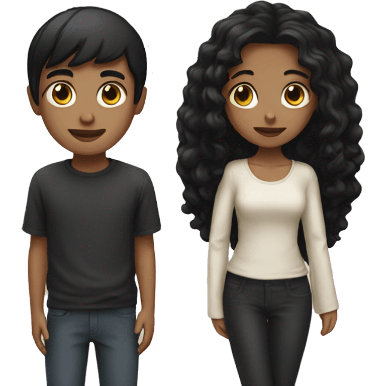 boy with black hair with blonde girl emoji