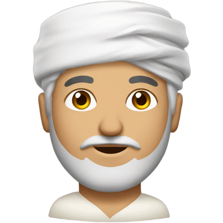 Persian man with sake on face emoji