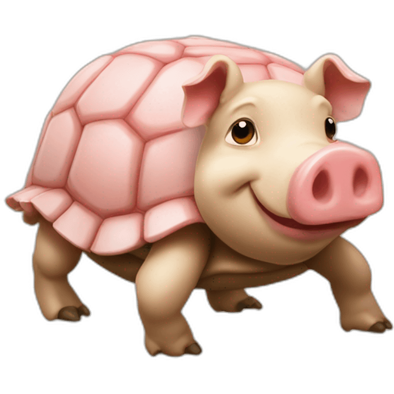 Cochon sur tortue emoji