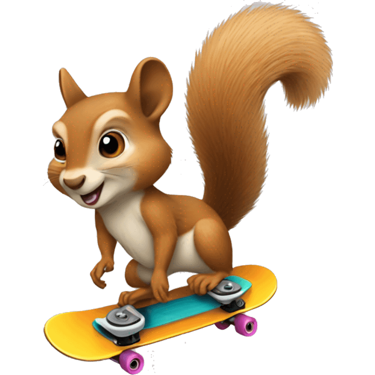 Skateboarding squirrel emoji