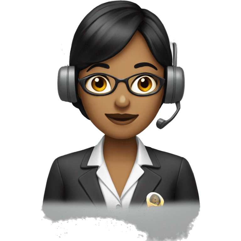 Telephone operator with black hair emoji