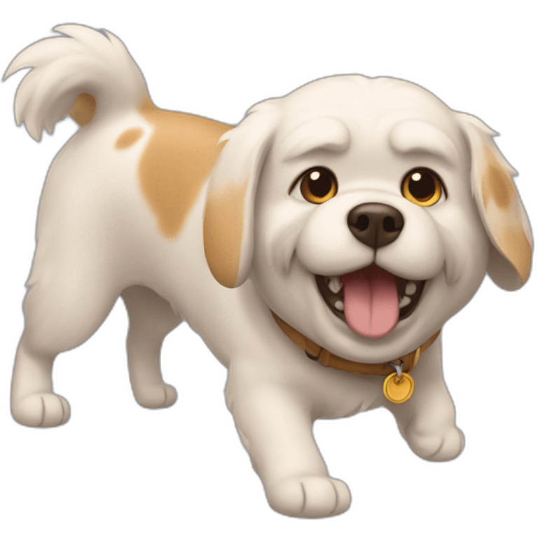 Chien en train de Ken un chat emoji