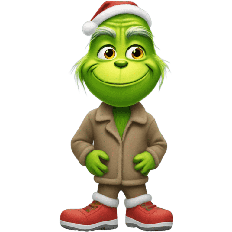 Grinch wearing crocs emoji