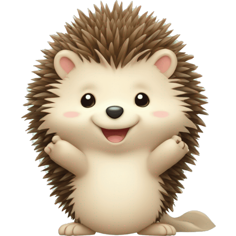 cute hedgehog raising hand emoji