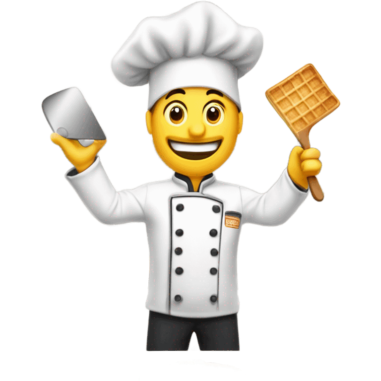 Chef flipping waffles  emoji