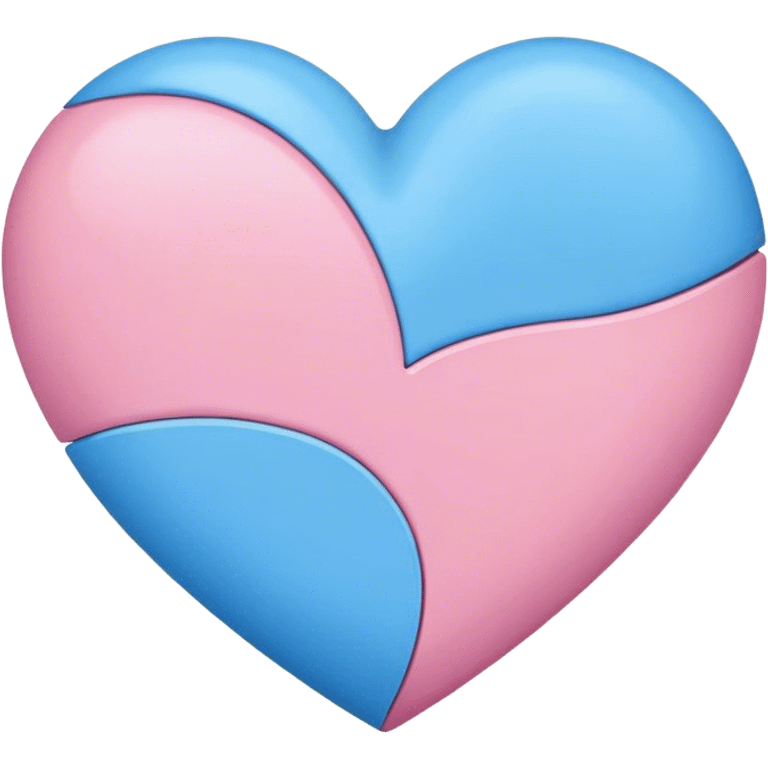 half pink half blue heart  emoji