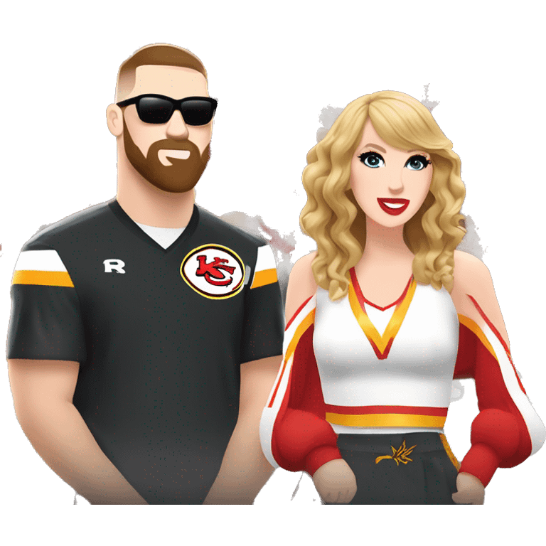 Travis kelce and Taylor swift at a chiefs game emoji