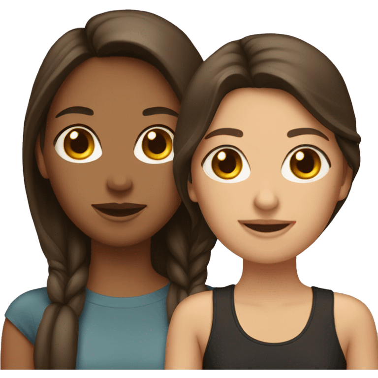 two brunette friends emoji