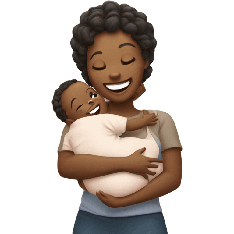 happy baby in mom’s arms emoji