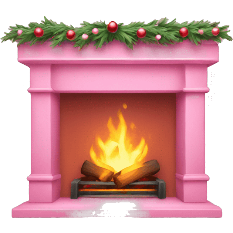 Pink christmas fireplace emoji